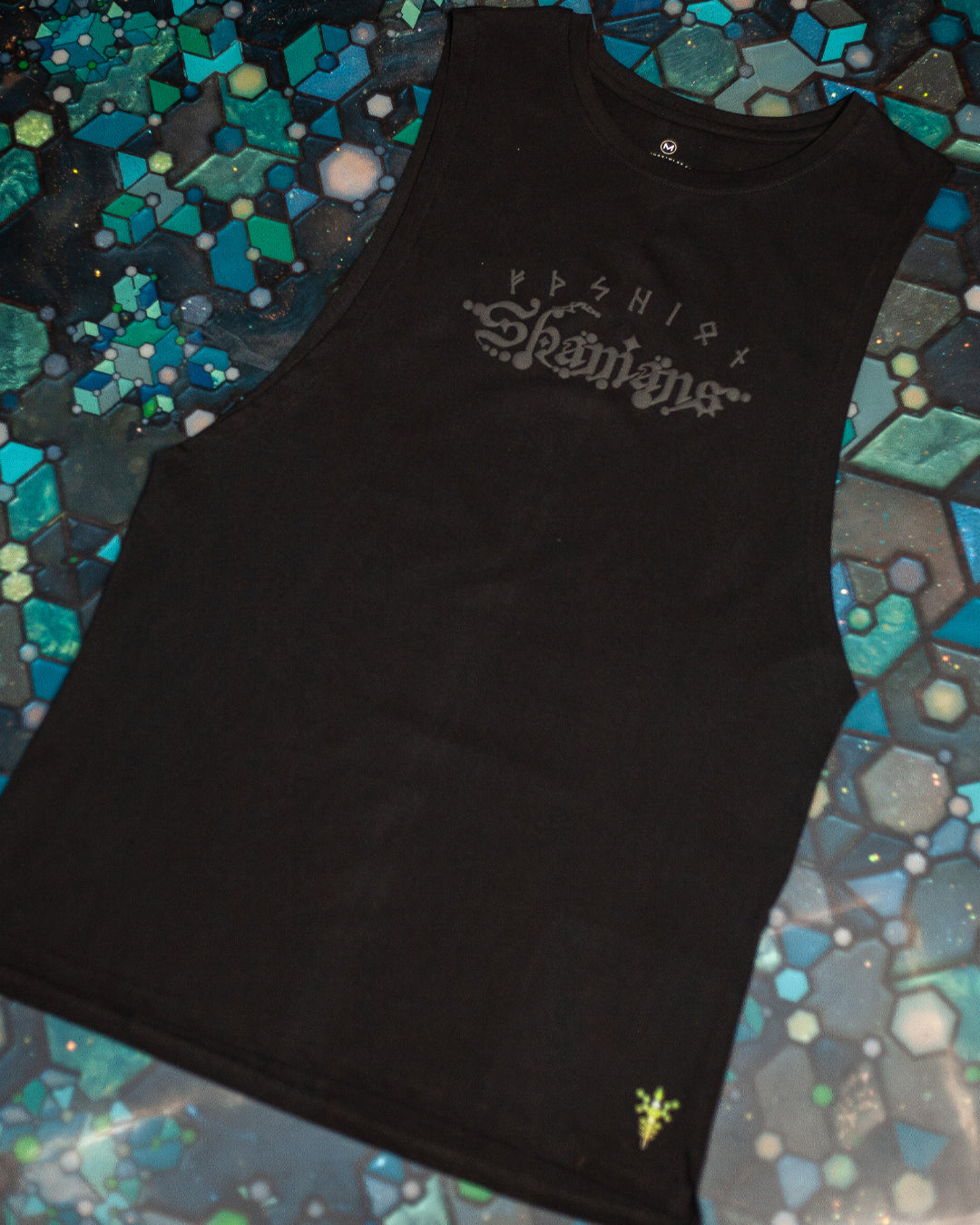 Open Tank Top Men / Black Cotton Shinker - BLAK SHAMANS